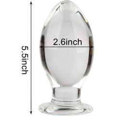 5.52'' Clear Glass Anal Plug – Large Size with Retail Box Packaging