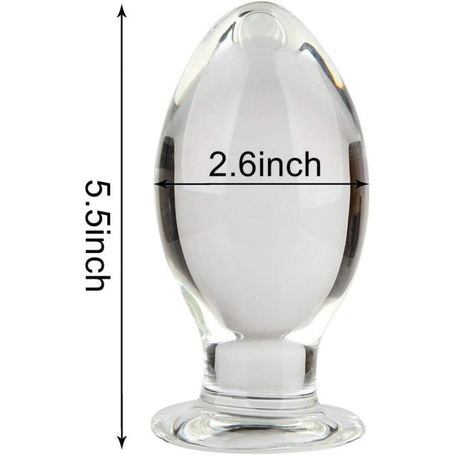 5.52'' Clear Glass Anal Plug – Large Size with Retail Box Packaging