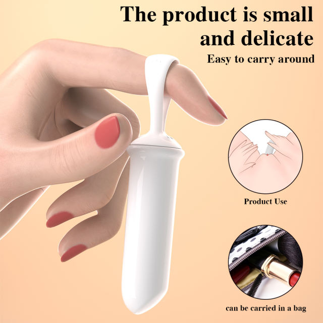 5.28'' 9-Mode Waterproof Rechargeable White Finger Loop Vibrating Egg