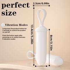 5.28'' 9-Mode Waterproof Rechargeable White Finger Loop Vibrating Egg