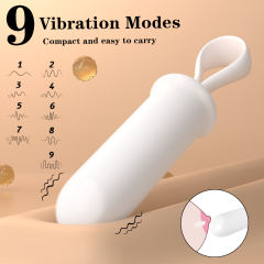 5.28'' 9-Mode Waterproof Rechargeable White Finger Loop Vibrating Egg