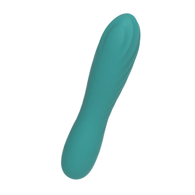 5.71'' 10-Mode Waterproof Rechargeable Green Silicone Vibrator with Spiral Texture