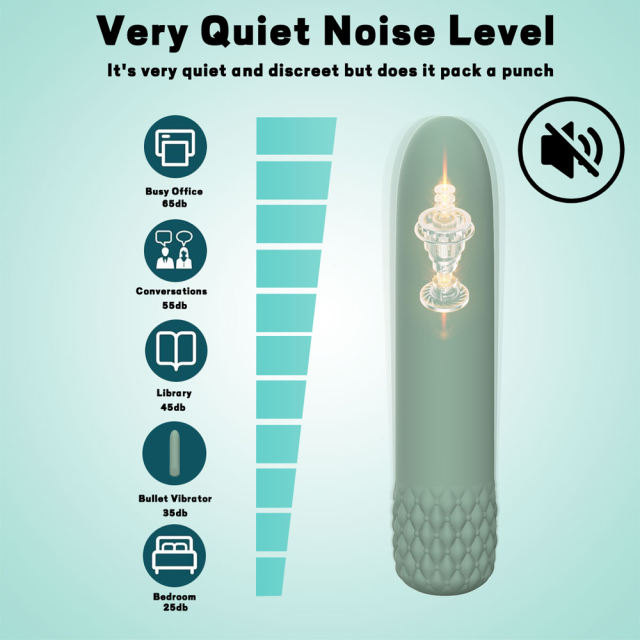 4.85'' Sage Green Full-Silicone Flexible Bullet Vibrator – 10 Vibration Modes, Seamless Design, USB Rechargeable, Waterproof