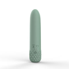 4.85'' Sage Green Full-Silicone Flexible Bullet Vibrator – 10 Vibration Modes, Seamless Design, USB Rechargeable, Waterproof