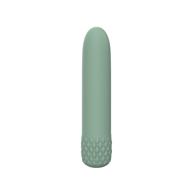 4.85'' Sage Green Full-Silicone Flexible Bullet Vibrator – 10 Vibration Modes, Seamless Design, USB Rechargeable, Waterproof