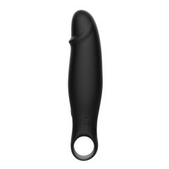 4.61'' Black Silicone Finger-Loop Vibrator – 10 Vibration Modes, Ergonomic Handle, USB Rechargeable, Waterproof