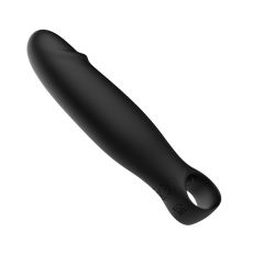 4.61'' Black Silicone Finger-Loop Vibrator – 10 Vibration Modes, Ergonomic Handle, USB Rechargeable, Waterproof