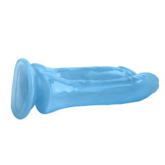 6.90'' Blue Double Dong Dildo with Suction Cup – Dual Shaft Design, Realistic Texture, Body-Safe TPE