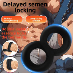 3.07'' Black Double Silicone Cock Ring – Medical-Grade and Flexible Fit