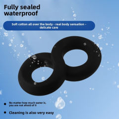 3.07'' Black Double Silicone Cock Ring – Medical-Grade and Flexible Fit
