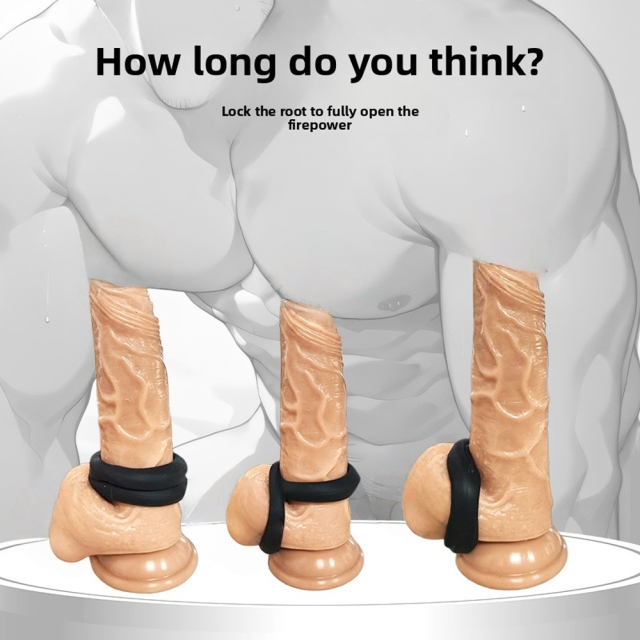 3.07'' Black Double Silicone Cock Ring – Medical-Grade and Flexible Fit