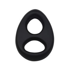 2.68'' Black Oval Double Silicone Cock Ring – Medical-Grade and Flexible Fit