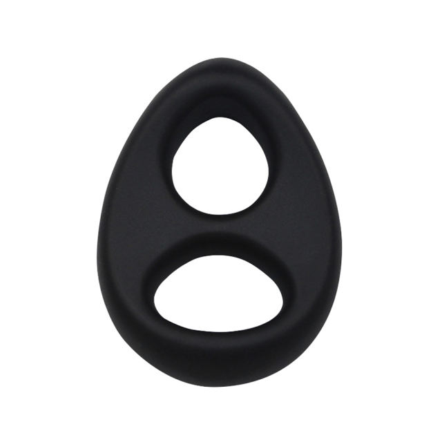 2.68'' Black Oval Double Silicone Cock Ring – Medical-Grade and Flexible Fit