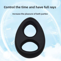 2.68'' Black Oval Double Silicone Cock Ring – Medical-Grade and Flexible Fit