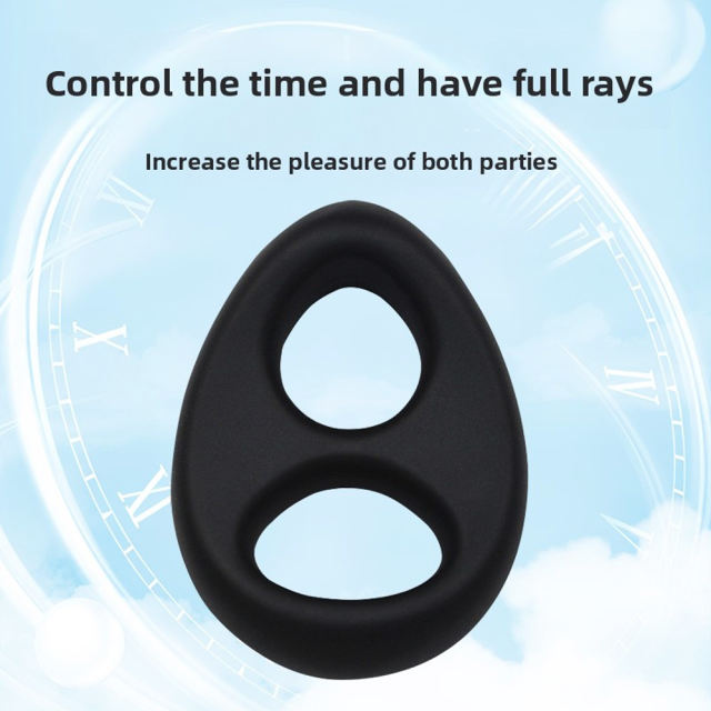2.68'' Black Oval Double Silicone Cock Ring – Medical-Grade and Flexible Fit