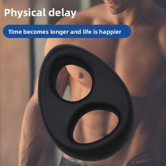 2.68'' Black Oval Double Silicone Cock Ring – Medical-Grade and Flexible Fit