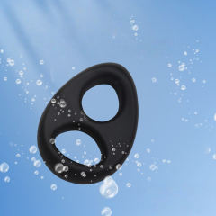 2.68'' Black Oval Double Silicone Cock Ring – Medical-Grade and Flexible Fit