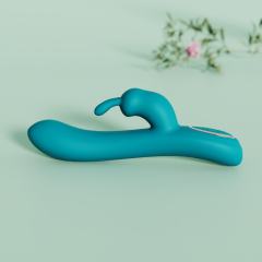 8.35'' Teal Silicone Rabbit Vibrator – 10 Vibration Modes, Dual Motors, USB Rechargeable, Waterproof