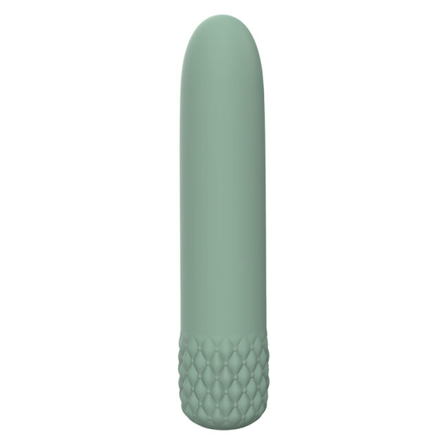 4.85'' Sage Green Full-Silicone Flexible Bullet Vibrator – 10 Vibration Modes, Seamless Design, USB Rechargeable, Waterproof