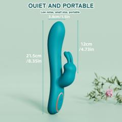 8.35'' Teal Silicone Rabbit Vibrator – 10 Vibration Modes, Dual Motors, USB Rechargeable, Waterproof
