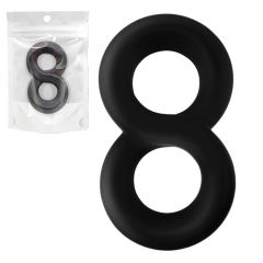 3.07'' Black Double Silicone Cock Ring – Medical-Grade and Flexible Fit