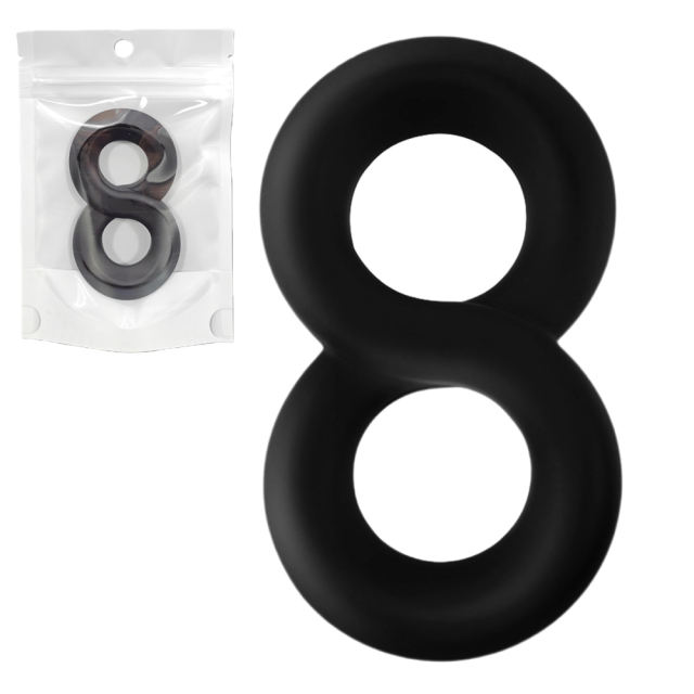 3.07'' Black Double Silicone Cock Ring – Medical-Grade and Flexible Fit