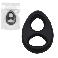 2.68'' Black Oval Double Silicone Cock Ring – Medical-Grade and Flexible Fit