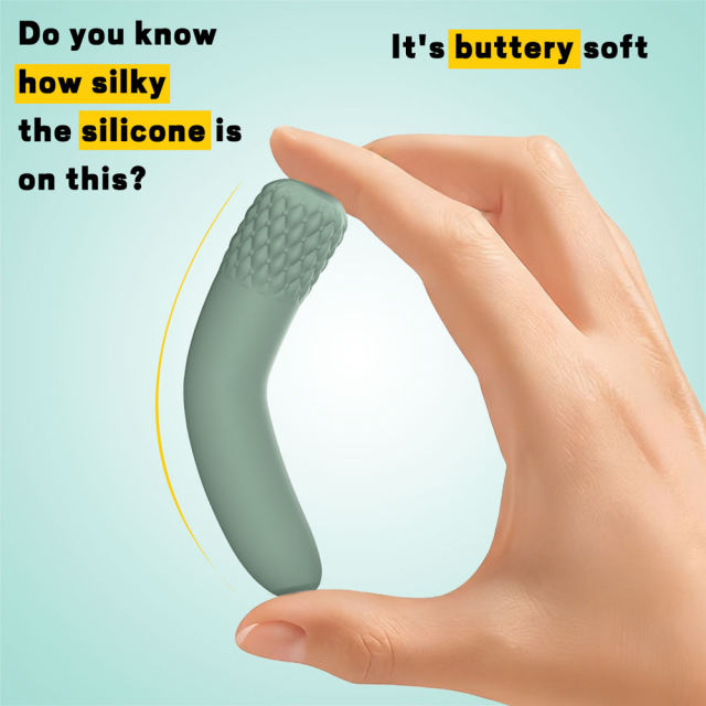 4.85'' Sage Green Full-Silicone Flexible Bullet Vibrator – 10 Vibration Modes, Seamless Design, USB Rechargeable, Waterproof
