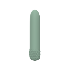 4.85'' Sage Green Full-Silicone Flexible Bullet Vibrator – 10 Vibration Modes, Seamless Design, USB Rechargeable, Waterproof