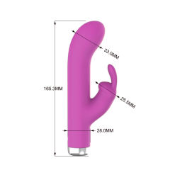 6.7'' Purple Silicone Rabbit Vibrator – 10 Vibration Modes, Dual Motors, USB Rechargeable, Waterproof