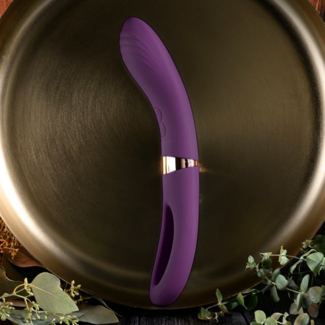 8.79 Inch 10-Mode Waterproof Rechargeable Purple Silicone Vibrator with Flapping Arm and Dual Stimulation