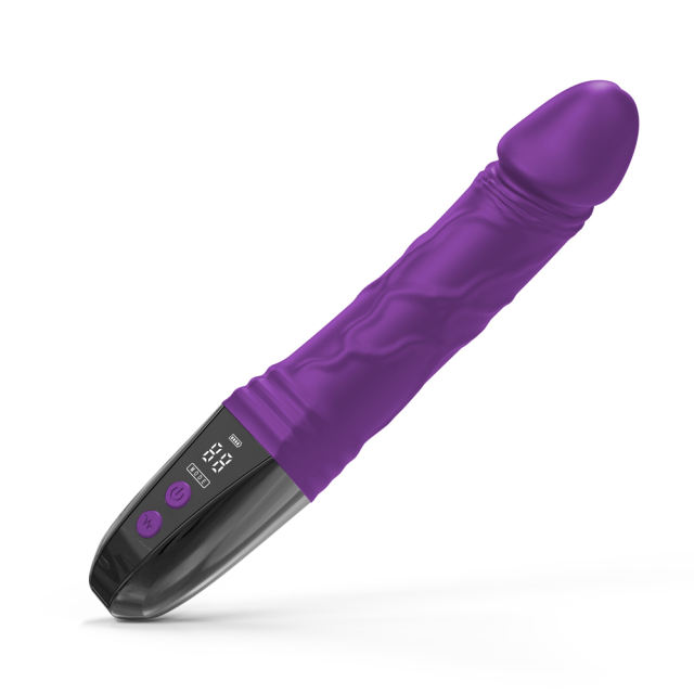 9.06'' Purple Silicone Realistic Vibrator – 12 Vibration Modes, LED Display, USB-Magnetic Rechargeable, Waterproof