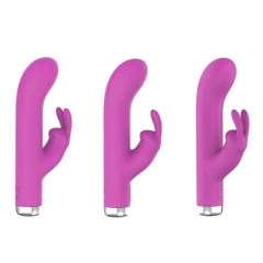6.7'' Purple Silicone Rabbit Vibrator – 10 Vibration Modes, Dual Motors, USB Rechargeable, Waterproof