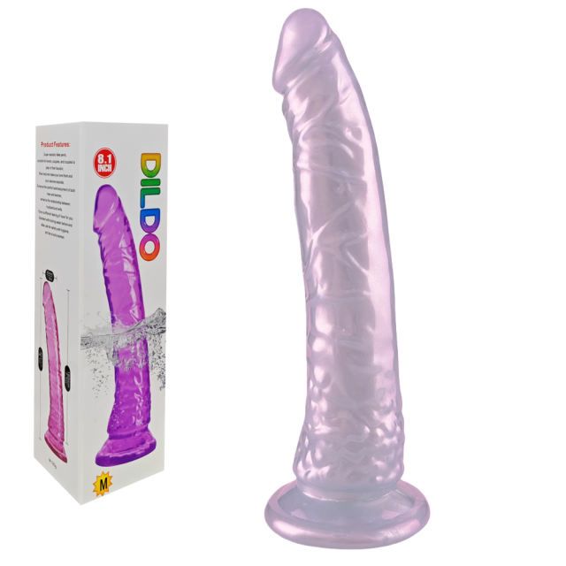 8.08'' Pearl Purple Realistic Dildo with Suction Cup – Strap-On Compatible
