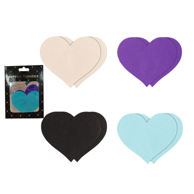 8-Piece Multicolor Heart Nipple Pasties Set – Reusable, Self-Adhesive, Waterproof Polyester