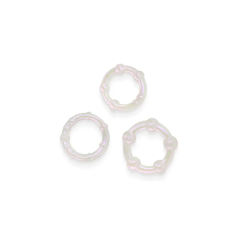 3-Piece Stay Hard Beaded Metallic Iridescent TPE Cock Ring Set – Retail Blister Pack