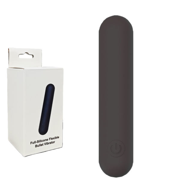 3.86'' Black Full-Silicone Flexible Bullet Vibrator – 10 Vibration Modes, Magnetic USB Rechargeable, Waterproof