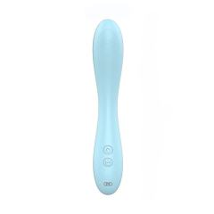 7.88 Inch 10-Mode Waterproof Rechargeable Silicone Blue Dual-Ended Vibrator with Heating