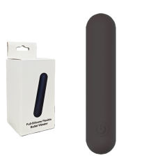 3.86'' Black Full-Silicone Flexible Bullet Vibrator – 10 Vibration Modes, Magnetic USB Rechargeable, Waterproof