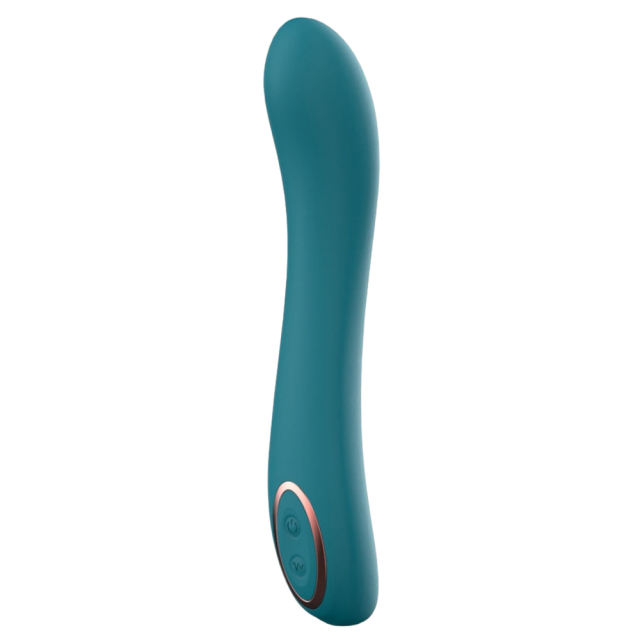 8.35'' Teal Green Curved Silicone Vibrator – 10 Vibration Modes, Plug-In Rechargeable, Waterproof