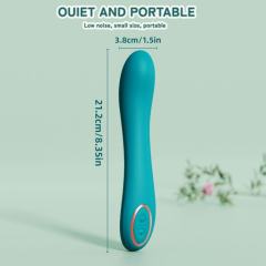 8.35'' Teal Green Curved Silicone Vibrator – 10 Vibration Modes, Plug-In Rechargeable, Waterproof