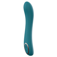 8.35'' Teal Green Curved Silicone Vibrator – 10 Vibration Modes, Plug-In Rechargeable, Waterproof