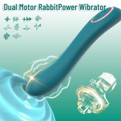 8.35'' Teal Green Curved Silicone Vibrator – 10 Vibration Modes, Plug-In Rechargeable, Waterproof