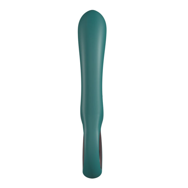 8.27'' Emerald Green Rechargeable Waterproof Dual-Motor Rabbit Vibrator with 10 Vibration Modes and Ergonomic Loop Handle