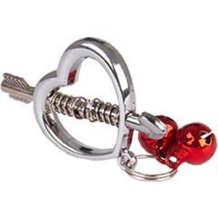 Heart & Arrow Nipple Clamps with Red Jingle Bells – Adjustable Screw Pressure and Polished Metal
