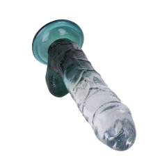8.27'' Clear-to-Green Crystal Realistic Dildo with Suction Cup