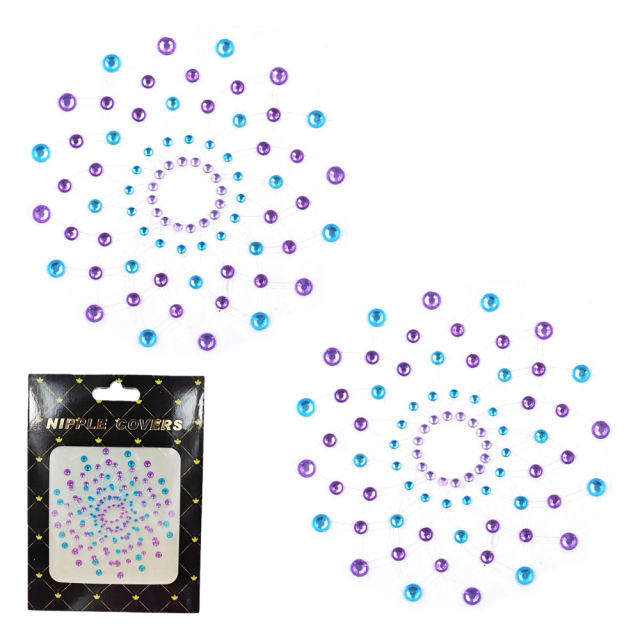 2-Piece Multicolor Crystal Nipple Pasties – Waterproof &amp; Skin-Safe