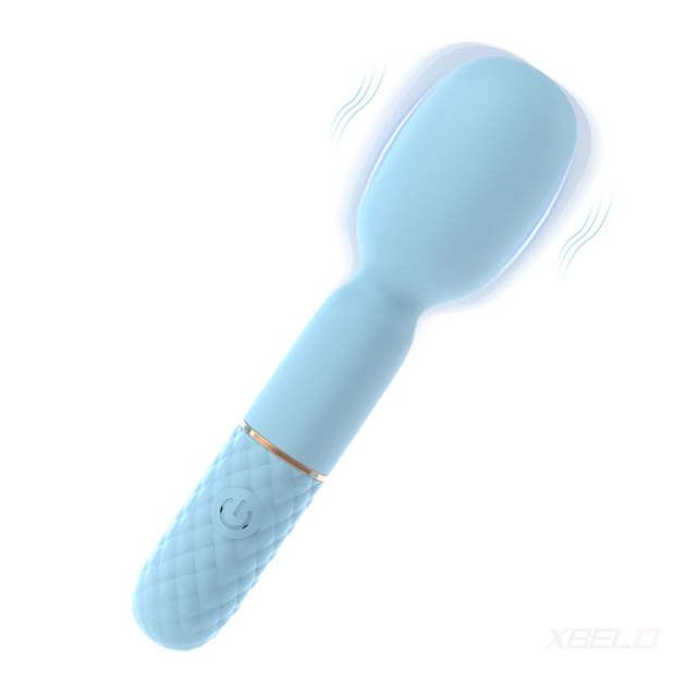 5.52'' Blue Silicone Mini Wand Vibrator