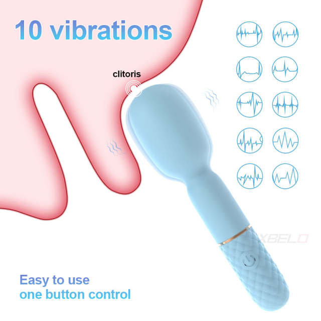 5.52'' Blue Silicone Mini Wand Vibrator