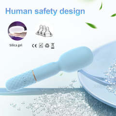 5.52'' Blue Silicone Mini Wand Vibrator